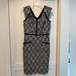 Adriana Papell Black and white Business casual dress.